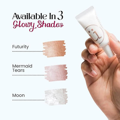M2U NYC Liquid Highlighter Makeup – Lightweight Luminizer for Natural Radiant Glow with Shimmer – Ultra Smooth Hydrating Illuminator, Face, Cheekbone & Body Glow Enhancer Pink Pearl (Futurity)