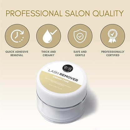 Eyelash Extension Remover Cream - 15gm, No Eyelids Burning/Irritation, Formaldehyde-Free, Unscented