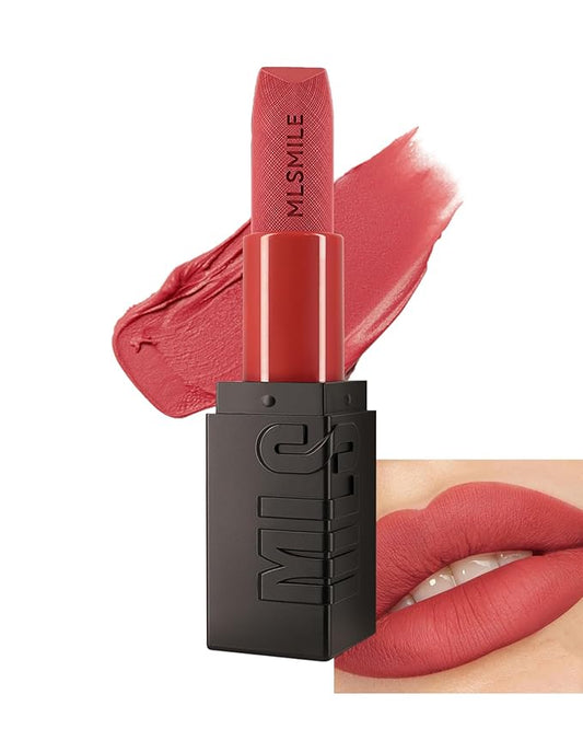 Matte Lipstick Nude Pink, Nude Matte Lipstick Long-Lasting Lip Makeup Waterproof Smudge Proof for Women,Silky Velvet Moisturizing Lip Stick High Impact Lip Color Lip Gloss Balm Gift for Girls-02