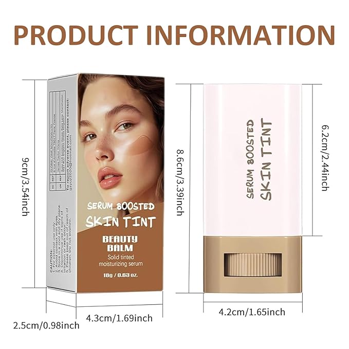 Beauty Balm Serum Boosted Skin Tint, Solid Tinted Serum Boosted Skin Tint Balm, Facial Color Correct, Radiant & Dewy Finish, Face Tinted Foundation, Contour Stick for Face Makeup (#03)