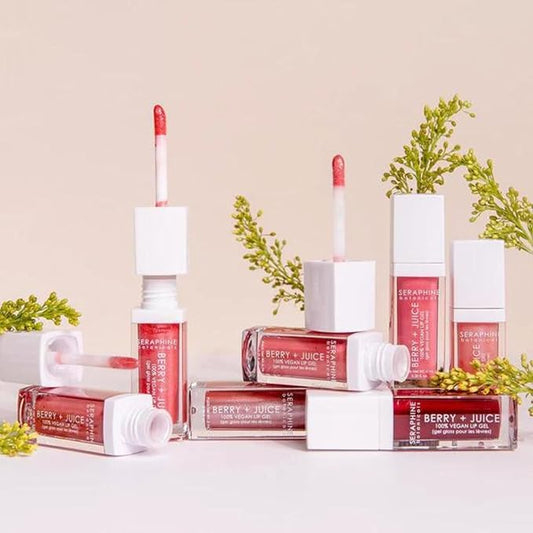 Seraphine Botanicals Berry + Juice - 100% Vegan Lip Gel Tinted Gloss 0.20 fl oz (Rose Currant)