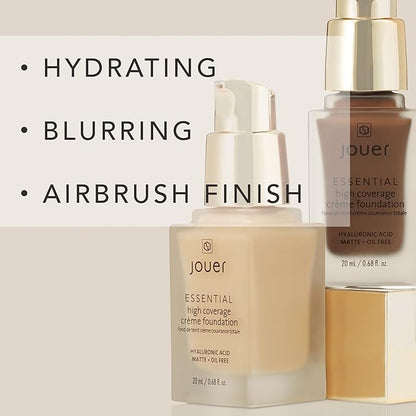 Jouer Essential High Coverage Crème Foundation | Men & Women | Available in 50 Shades for All Skin Tones | Healthy Ingredients | Paraben, Gluten & Cruelty Free | Vegan Friendly,Espresso -deep skin with warm undertones