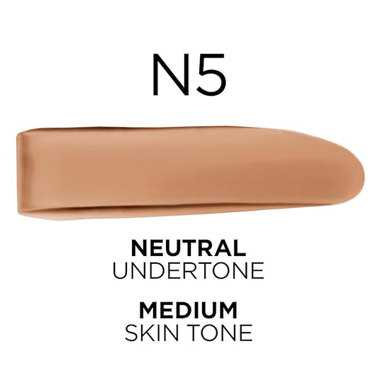 L'Oreal Paris True Match Super-Blendable Foundation, Medium Coverage Liquid Foundation Makeup, N5, Medium, 1 Fl Oz