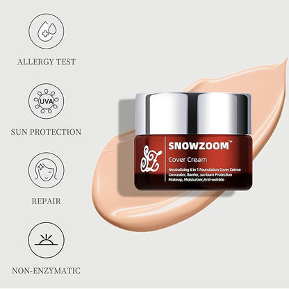 Full Coverage Foundation Cream, 6-in-1 Hydrating Makeup, Concealer, Primer, SPF 50+, Long-Lasting Wear (NEUTRAL BEIGE-For medium to deep skin tones, 1.2 fl.oz)