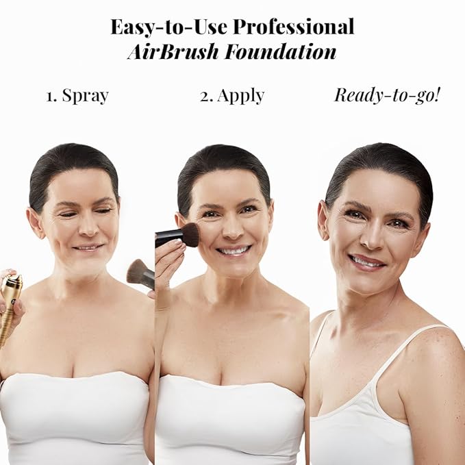 Jerome Alexander Airbrush Foundation Ultra Hydrating, Spray Foundation Makeup with 2x the Active Ingredients, Ultra-Light, Buildable, Full Coverage Formula (Fair)