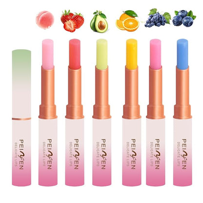 6 Pcs Color Changing Lipstick Lip Balm, Magic Temperature PH Color change Lipstick, Moisturizing No-Sticky Long Lasting Lip Gloss