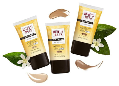 Burt's Bees BB Cream With SPF 15, Broad-Spectrum Sunscreen Tinted Lotion for All Skin Types, 98.9 Percent Natural Origin Skin Care, Medium, 1.7 oz. Tube