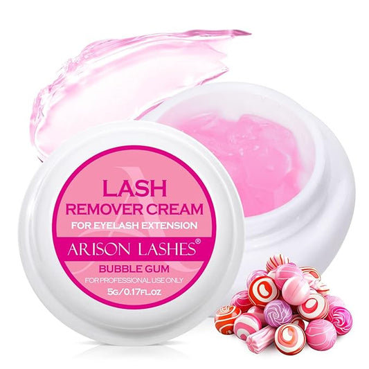 ARISON LASHES Lash Remover For Eyelash Extension Cream Remover Low Irritation Cream Remover for Sensitive Skin Fast Dissolution Professional Eyelash Extensions Salon Use(Bubble gum)