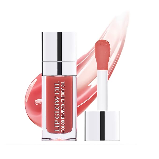 Hydrating Lip Glow Oil, Moisturizing Lip Gloss, Plumping Lip Oil, Non-Sticky Long Lasting Lip Oil Gloss, Transparent Lip Oil Tinted, Reduce lip lines (Rosewood(#012))