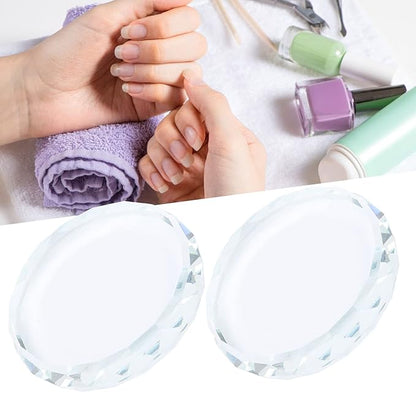 Nail Art Palettes Nail Display Board Color Mixing Toning Glass False Lashes Glue Hold Makeup Palette Nail Art Display Cosmetic Mixing Tools