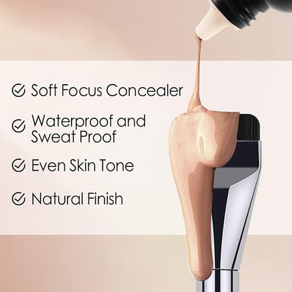 Boobeen Matte Liquid Foundation for Women, Long Lasting Full Coverage Foundation Makeup, Face Natural Finish with Makeup Brush