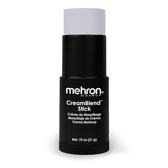 Mehron Makeup CreamBlend Stick | Face Paint, Body Paint, & Foundation Cream Makeup | Perfect for Halloween .75 oz (21 g) (Light Grey)