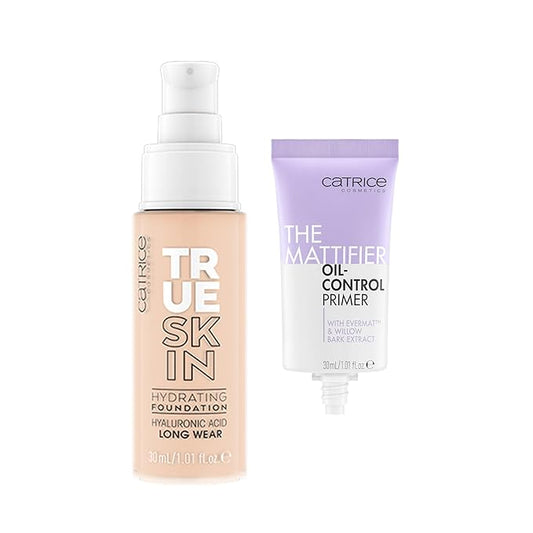 Catrice | True Skin Foundation 02 & The Mattifier Oil-Control Primer | Full Coverage Makeup | Vegan & Cruelty Free