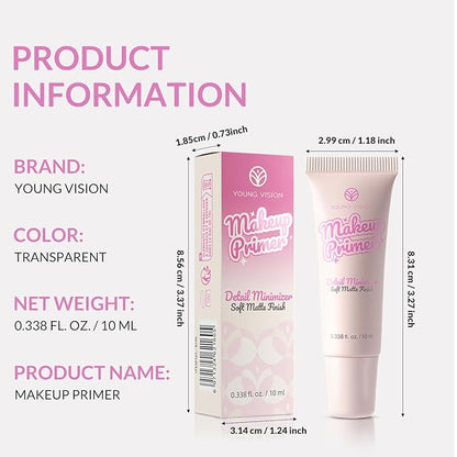 YOUNG VISION Pore-Minimizing Makeup Primer for Face Before Makeup, Soft Matte Finish, Shine Control, Long-Lasting Face & Foundation Base, Lightweight Complexion Prep, 0.338 fl oz