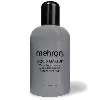 Mehron Makeup Liquid Makeup | Face Paint and Body Paint Perfect for Halloween, Cosplay I Air Brush Compatible 4.5 oz (133 ml) (MONSTER GREY)