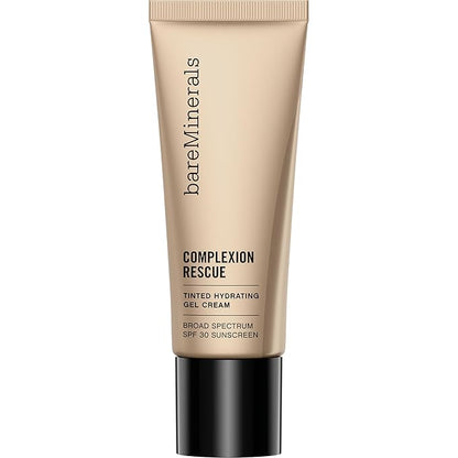 bareMinerals Complexion Rescue Tinted Moisturizer for Face with SPF 30, Vegan Tinted Mineral Sunscreen with Hyaluronic Acid, Full Size, Mahogany 11.5