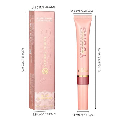 YOUNG VISION Shimmer Blush Wand - Liquid Cream Blush, Radiant Peach Sparkle, 0.33 fl oz