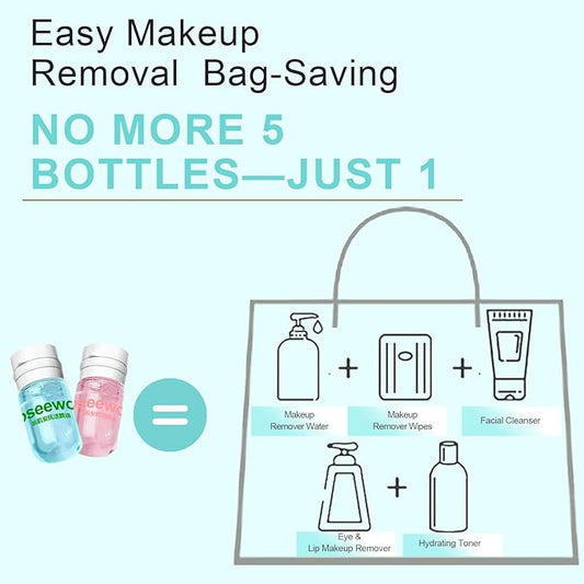 20PCS Mini Clensing Oil for Face, Jojoba & Camellia Oil Makeup Remover Travel Size, Lightweight Softening Soothing Gentle for All Skin Types, Individually Packaged Units, 2ml x 20 Capsules