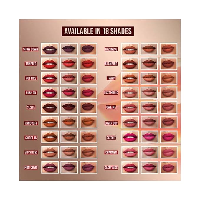 Powerkiss Vegan Matte Lipcolor - Hydrating Matte Lipstick - Talc-Free and Highly Pigmented Liquid Lipstick - 001 Show Down - 0.16 oz