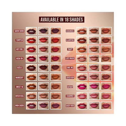 Powerkiss Vegan Matte Lipcolor - Hydrating Matte Lipstick - Talc-Free and Highly Pigmented Liquid Lipstick - 001 Show Down - 0.16 oz