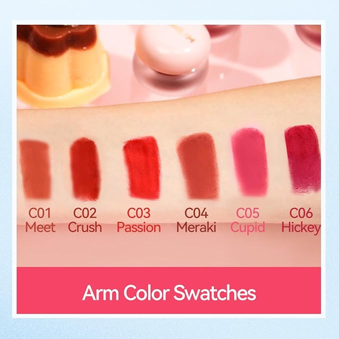 Lip and Cheek Blurring Pudding Pot, Blurry Pudding Pot, Buildable and Lightweight, Multi-Purpose Blurring and Mousselike Pudding Pots for Lips and Cheek(Crush)