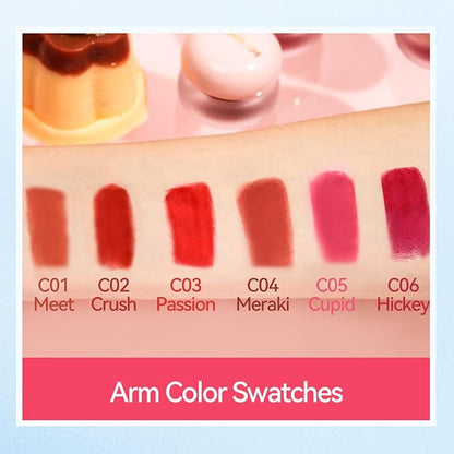 Lip and Cheek Blurring Pudding Pot, Blurry Pudding Pot, Buildable and Lightweight, Multi-Purpose Blurring and Mousselike Pudding Pots for Lips and Cheek(Crush)
