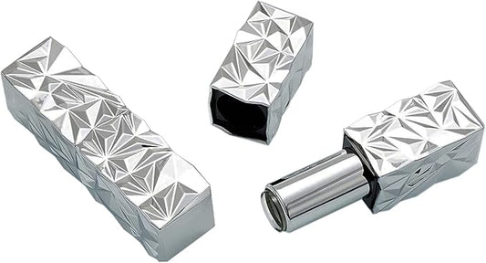 5 Packs 12.1mm Square Empty Lipstick Tubes Diamond Lip Balm Tube Container DIY Refillable Cosmetics Bottles with Magnetic Cap Beauty Packaging Bottle Holder Makeup Tool for Women Girl,Silver