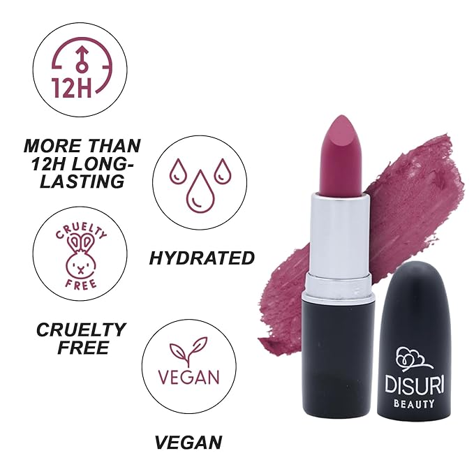 Matte Bullet Long Wear Lipstick - Vegan and Cruelty-Free - Smudge and Waterproof Matte Lipstick with Moisturizing Formula - All Day Comfort - (Plum Allure #22)