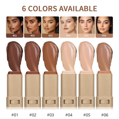 2PCS 3-in-1combining Foundation Stick Beauty Balm Serum Boosted Skin Tint,Solid Tinted Moisturizing Serum Contour Foundation Face for Women,Natural Finish Makeup,Buildable Medium-to-Full Coverage(#05)