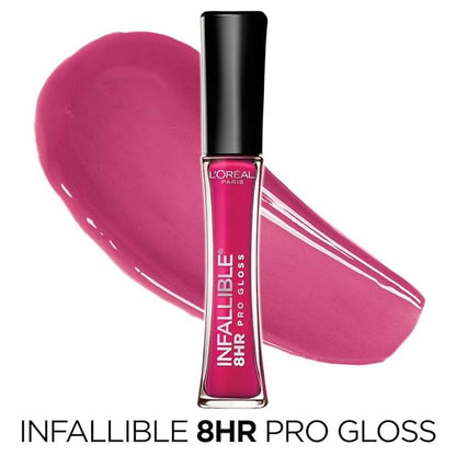 L'Oreal Paris Makeup Infallible 8 Hour Lip Gloss, Comfortable & Hydrating Formula, Posy, 0.5 fl.oz.