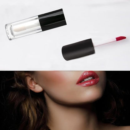 Qeuly 4 Pack Lip Gloss Tubes, 6ml Empty Lip Gloss Tubes with Wand, Clear Plastic Lip Gloss Containers for Skin Care Oil DIY Makeup Lipgloss Making Kit (D25xH86mm)