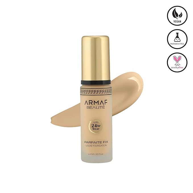 Armaf Beauté Parfaite Fix Liquid Foundation Makeup - Water Resistant, Lasts Up To 24 Hours | Natural, 27 ml/0.91 fl.oz
