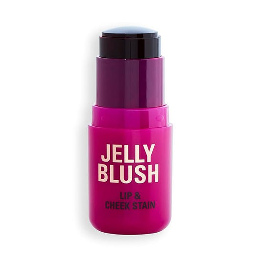 Revolution, Jelly Blush Stick Lip & Cheek Stain, Long-Lasting & Buildable with Hyaluronic Acid & Aloe, Vegan & Cruelty-Free, Cherry Red