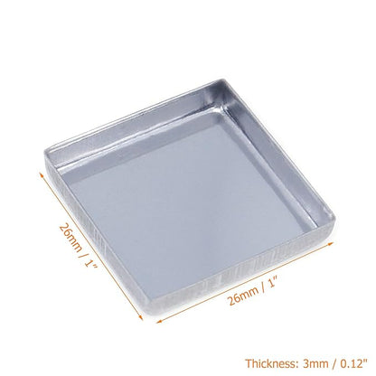 Coshar Pack of 30 Empty Square Metal Pans 26mm Eyeshadow Palette Pans Replacement for Magnets Makeup Palettes (3mm Height)
