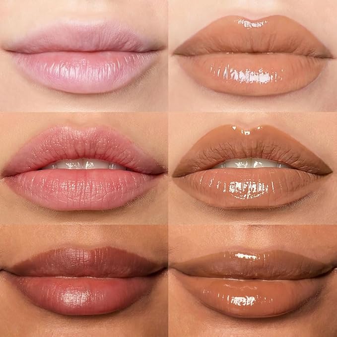 Hydrating Glow Lip Gloss Oil, Tinted Lip Plumper Lip Glosses Oil, Younger-Looking Lips Chocolate Scent, Non-Sticky Creamy Texture for Dry Lips, Brillo labial en aceite hidratante con brillo 02#