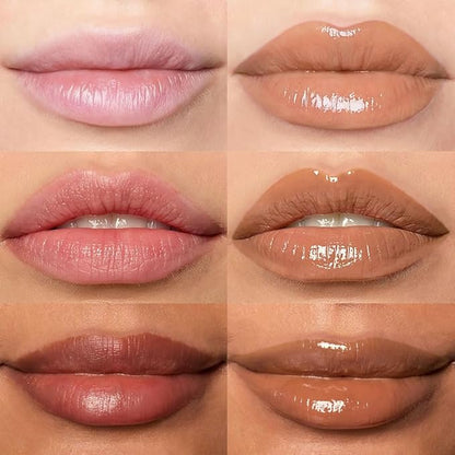 Hydrating Glow Lip Gloss Oil, Tinted Lip Plumper Lip Glosses Oil, Younger-Looking Lips Chocolate Scent, Non-Sticky Creamy Texture for Dry Lips, Brillo labial en aceite hidratante con brillo 02#