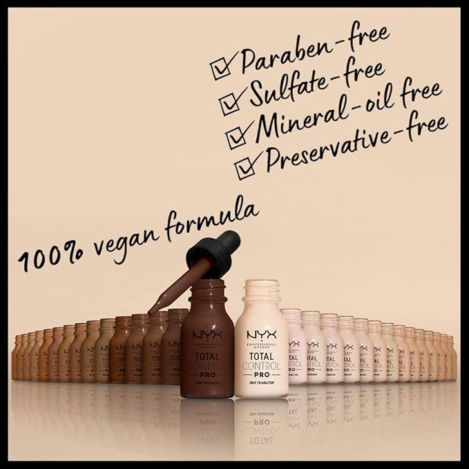 NYX PROFESSIONAL MAKEUP Total Control Pro Drop Foundation, Skin-True Buildable Coverage - Beige