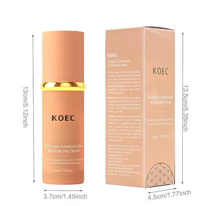 4 IN 1 Match Skin Color Changed Liquid Foundation, Full Coverage Flawless Base Nude Face Liquid Cover Concealer,Medium Spectrum,Long Wearing & Waterproof,Moisturizing with SPF 50+ Foundation