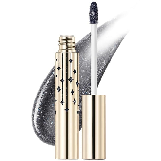 FOCALLURE High Shine Glitter Lip Gloss,Hydrates and Soothes Lips for a Gorgeous,Delivers a Non-sticky Glossy finish,Long-lasting Shine & Fuller-looking Lip Makeup,BK01 DARK PARADISE