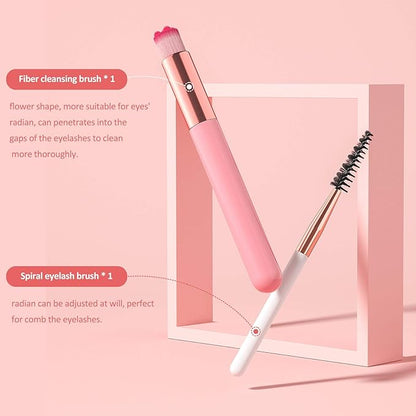 Eyelash Extension Cleanser, BREYLEEEyelash Extension Shampoo Eyelash Extension Foam & Brushes Eyelid Cleanser for Makeup Remover Paraben & Sulfate Free for Salon and Home Use(200ml, 7 fl oz)