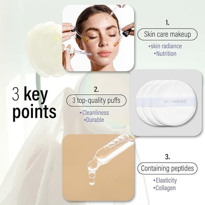 TROIAREUKE Seoul "Bridal" Cushion Foundation(#22, Yellow Beige), Korean Cushion Foundation, K-Beauty, Hydrating, Long-lasting, Lightweight, Natural Finish, Anti-Aging, Moisture, Whitening, SPF 50+