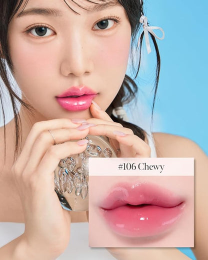 CORLAHAZE Glow Lock Jelly Tint 106 Chewy 4g, Hydrating Jelly Glow Lip Stain, High-Shine, Long-Lasting Color Moisturizing Lip Enhancer with Rosehip Oil, Collectible Lock-Shaped Design, Korean Makeup
