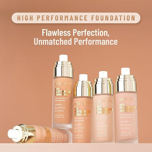 High Performance Foundation | Water-Resistant | Medium To Buildable Coverage Liquid Dewy Finish | Lightweight | Easy To Blend | With Vitamin C & Niacinamide | 02 Rose Blush, 55G