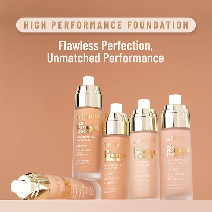 High Performance Liquid Dewy Foundation For All Skin Type | Water-Resistant | Medium To Buildable Coverage | Lightweight | Easy To Blend | With Vitamin C & Niacinamide | 01 White Ivory