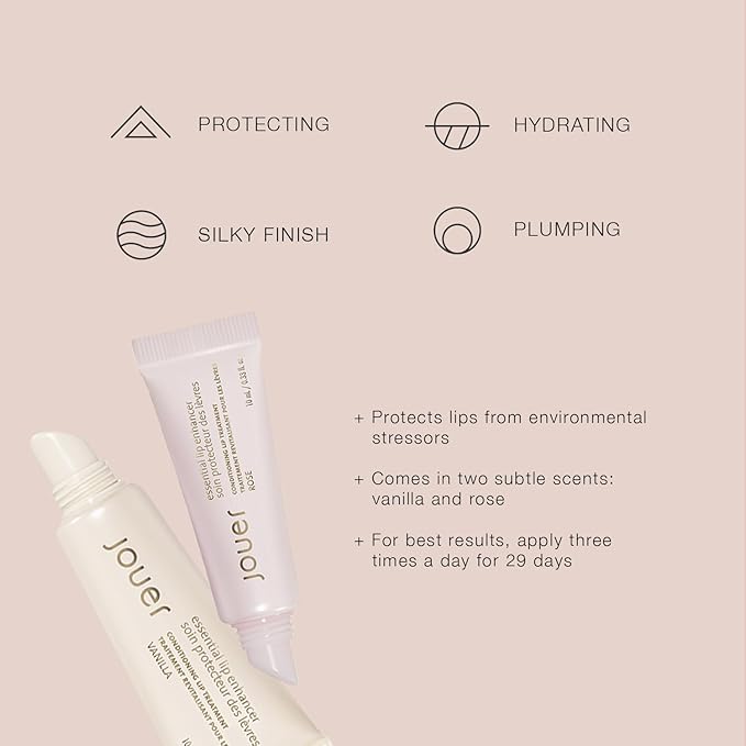 Jouer Bare Rose Blush & Bloom Cheek + Lip and Vanilla Lip Enhancer Bundle