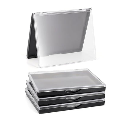Magnetic Makeup Palette with Clear Top, 3Pack Empty Eyeshadow Pan Dispensing Storage Box with 60Pcs Adhesive Metal Stickers for DIY Cosmetics Lipstick Blush Powder-4.8" x 4"Palette