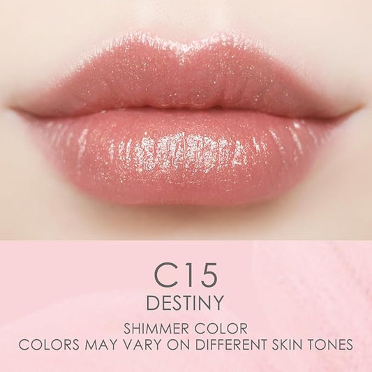CATKIN Tinted Lip Balm Glitter Lip Stain Ultra Hydrating Lip Moistrurizer Chapstick with Vitamin E Nourishing For Cracked & Dry Lips 0.12 oz C15 Destiny - Wine Red