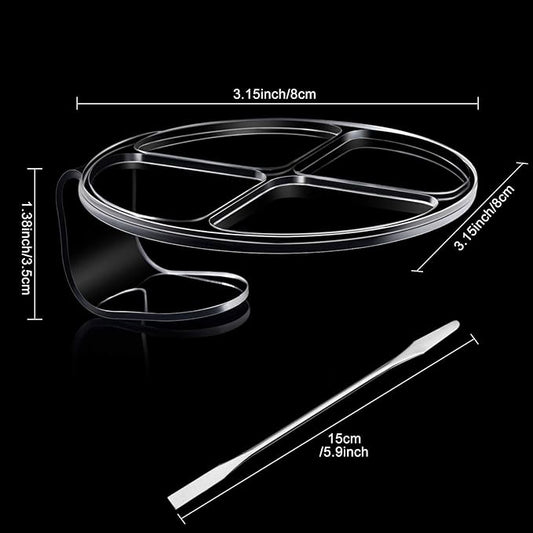 2 Pcs Acrylic Handheld makeup Mixing Palette with 2 stainless steel Spatulas Clear Cosmetic Palette for Nail Art & Manicure