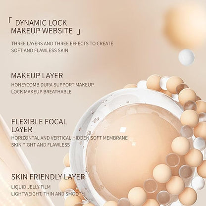 Long-Lasting Moisturizing Liquid Foundation, Waterproof, Concealer with Brightening Effect (01# Ivory White, 30ml)