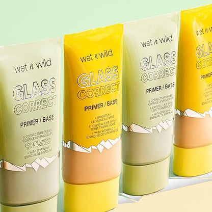 wet n wild Prime Focus Glass Skin Correct Primer, Bright Crystal Finish, Yellow